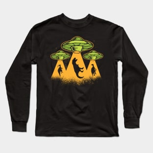 What Happened to the Dinosaurs // Funny UFO Cartoon Long Sleeve T-Shirt